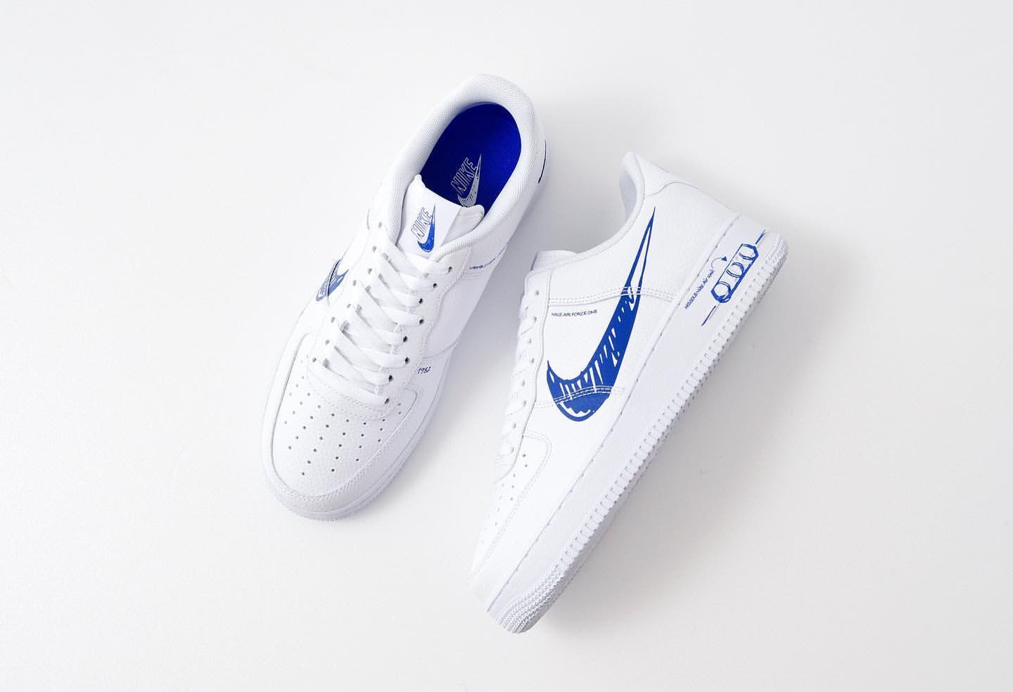 nike air force scribble blue