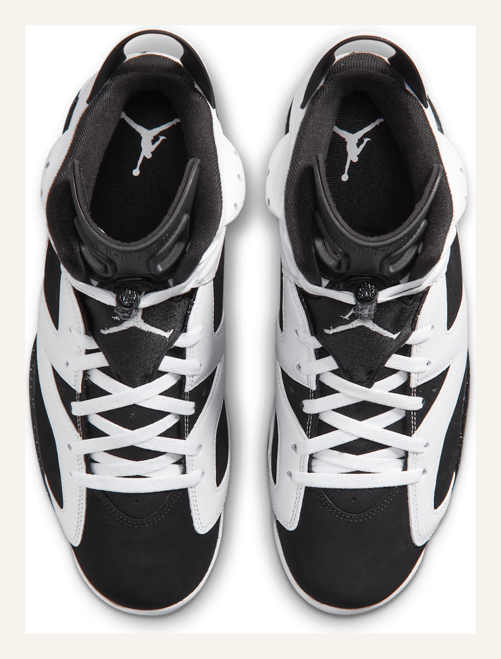 Air Jordan 6 Black and White トップビュー