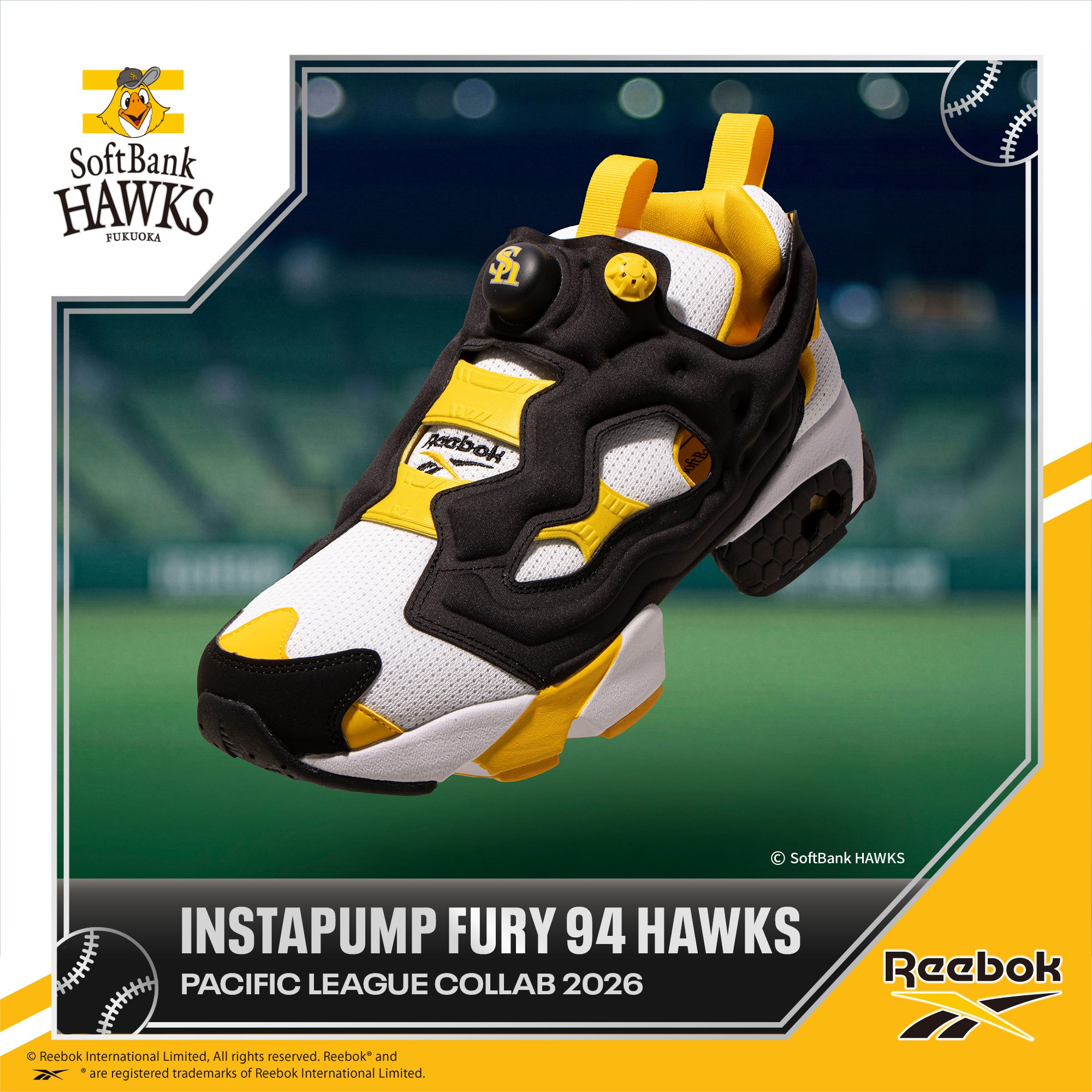 Reebok INSTAPUMP FURY 94 ホークスモデル