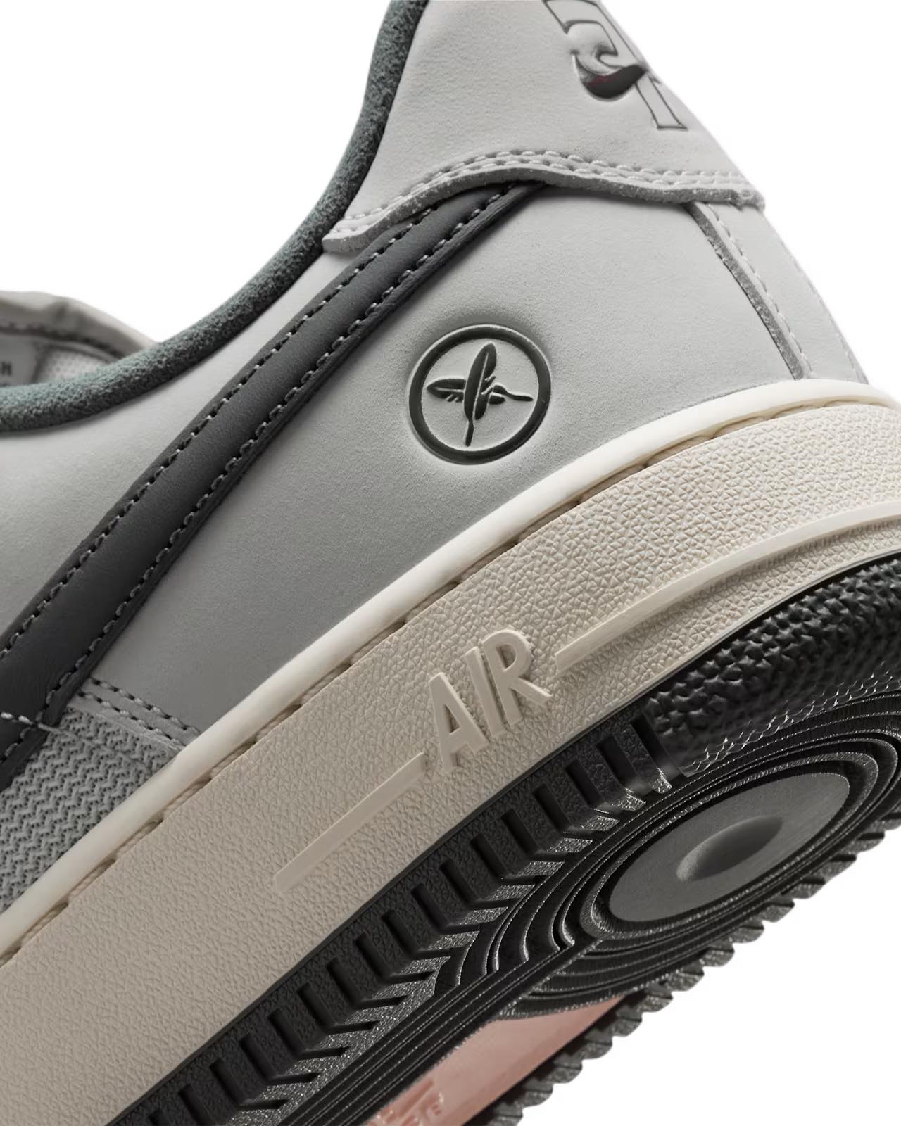 Nike SB Air Force 1 x Yuto クロスフェザーとヒールのディテール